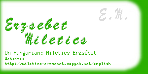 erzsebet miletics business card
