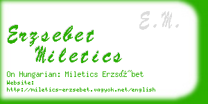 erzsebet miletics business card